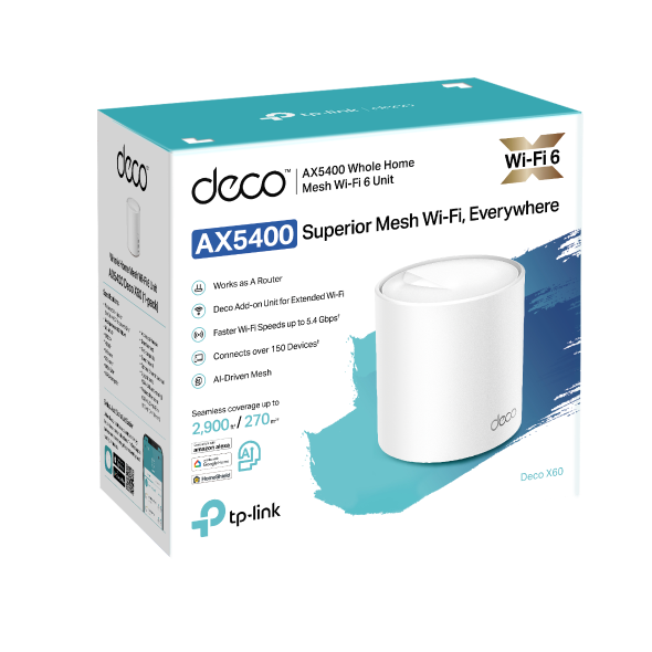 Tp-Link Deco X60 I AX5400 Whole Home Mesh Wi-Fi 6 System