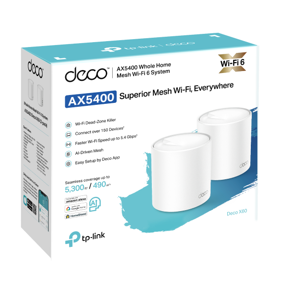 Tp-Link Deco X60 I AX5400 Whole Home Mesh Wi-Fi 6 System