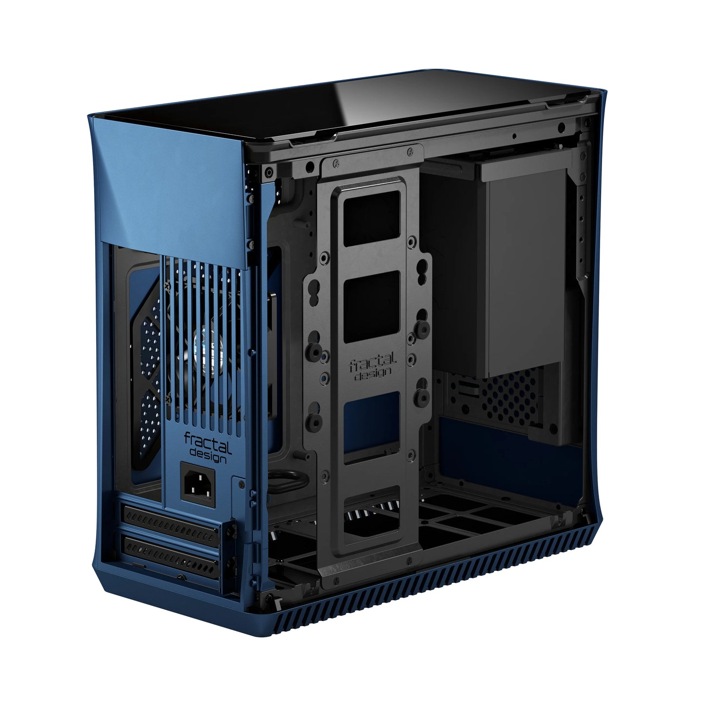 Fractal Design Era ITX - Cobalt -Anodized Aluminum/Steel Mini-ITX Compact Modular Small Form Factor Computer Case with Dark Tint Tempered Glass Top Panel