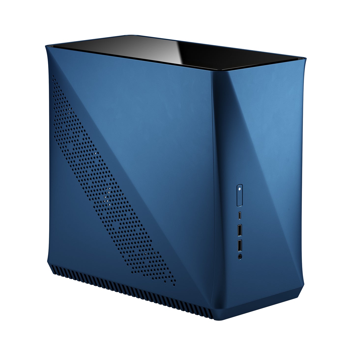Fractal Design Era ITX - Cobalt -Anodized Aluminum/Steel Mini-ITX Compact Modular Small Form Factor Computer Case with Dark Tint Tempered Glass Top Panel