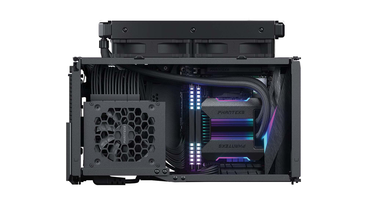 Phanteks Evolv Shift XT, extendable Small Form-Factor Chassis, Mini-ITX Gaming Chassis, PCI-e Gen4 Riser Cable, Digital-RGB Infinity Mirror, Triple-Slot GPU Support (PH-ES121XT)