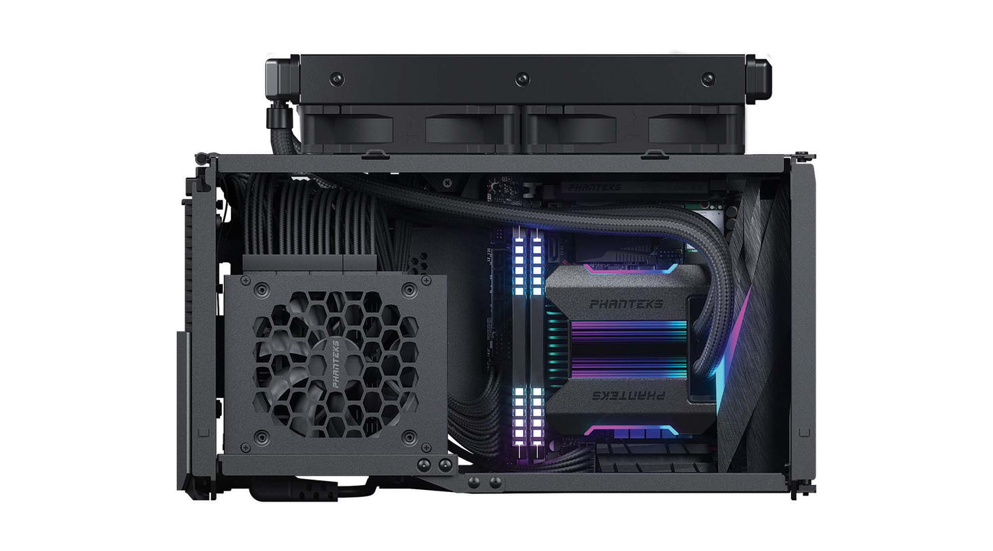 Phanteks Evolv Shift XT, extendable Small Form-Factor Chassis, Mini-ITX Gaming Chassis, PCI-e Gen4 Riser Cable, Digital-RGB Infinity Mirror, Triple-Slot GPU Support (PH-ES121XT)