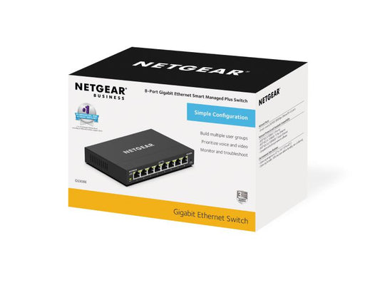 NETGEAR 8-Port Gigabit Ethernet Plus Switch (GS308E-100PES)
