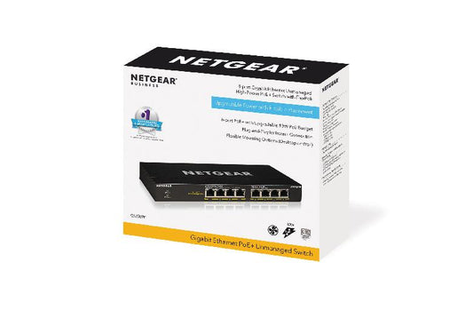 NETGEAR 8-Port Gigabit Ethernet SOHO PoE+ Unmanaged Switch 83W (GS308PP-100NAS)