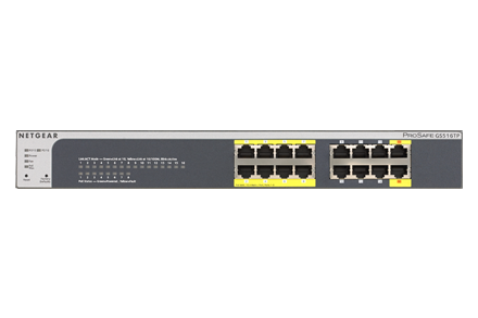 NETGEAR 16-Port Gigabit Ethernet Smart Switch with 8 PoE Ports and 2 PD Ports (GS516TP-100EUS)