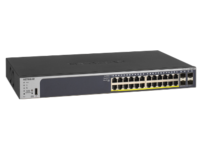 NETGEAR  28-Port Gigabit Ethernet Smart Switch with 4 SFP Ports (16 PoE, 8 PoE+) (192W)