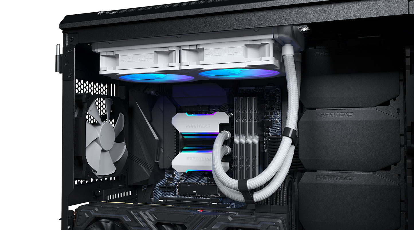 Phanteks Glacier One 240 MPH D-RGB AIO Liquid CPU Cooler with Halos Fan Frame Infinity Mirror Pump Cap Design (PH-GO240MPH)