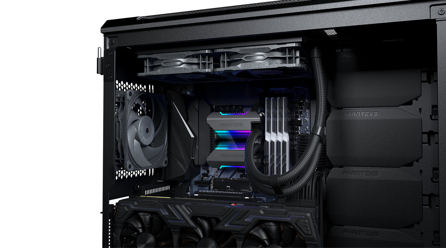 Phanteks Glacier One 240T30 D-RGB AIO Liquid CPU Cooler, Infinity Mirror Pump Cap Design, Aluminum Covers, 2X T30-120 High-end Fans, Anthracite Grey (PH-GO240T30_DAG01)