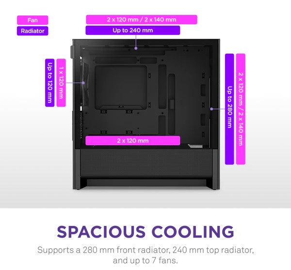 NZXT H3 Flow Black Micro-ATX Airflow Case