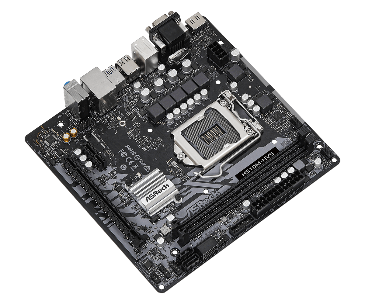 ASRock H510M-HVS Supports 10th Gen Intel® Core™ Processors and 11th Gen Intel® Core™ Processors, Supports DDR4 3200MHz (OC)