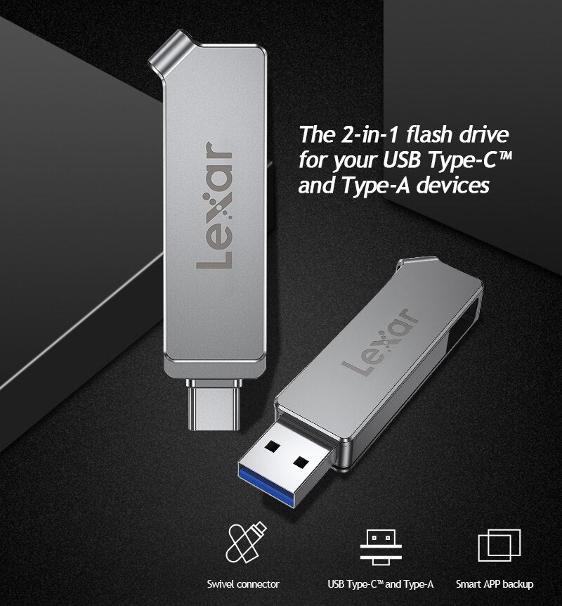 Lexar JumpDrive Dual Drive D30c USB 3.1 Type-C Flash Drive