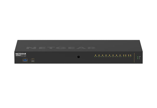NETGEAR 12-port Gigabit Ethernet AV Line Managed Switch with 8 PoE+ ports (125W PoE budget) and 2 SFP uplinks (GSM4212P-100EUS)