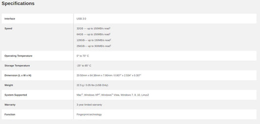 Lexar JumpDrive Fingerprint F35 USB 3.0 Flash Drive