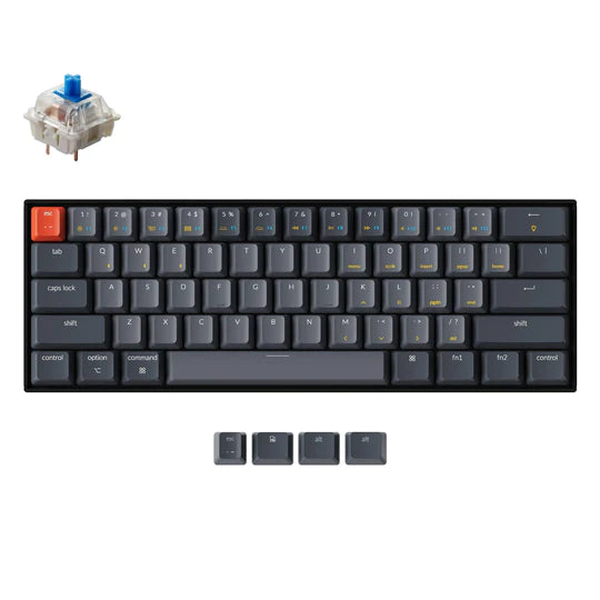 Keychron K12 Wireless RGB Backlight Gateron G Pro Mechanical(Hot-Swappable) Blue Switch (K12H2)