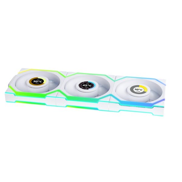Lian Li Uni Fan SL Wireless LCD 120 - Reverse White (Triple pack with Controller)