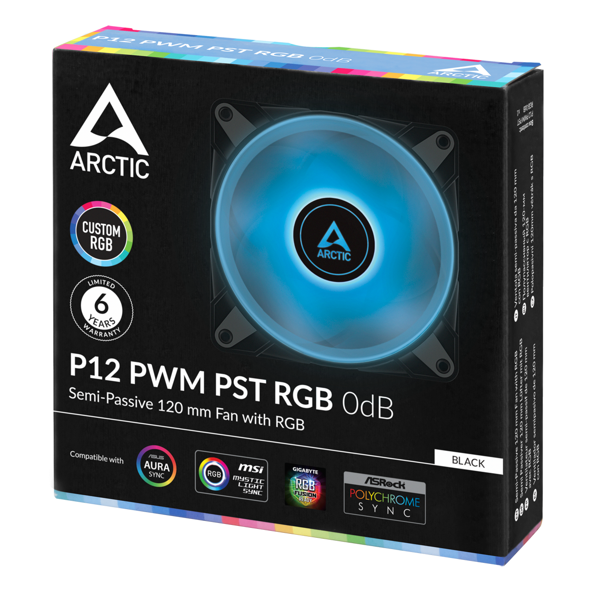 ARCTIC P12 PWM PST RGB Semi-Passive 120 mm Case Fan with Analogue RGB (ACFAN00186A)
