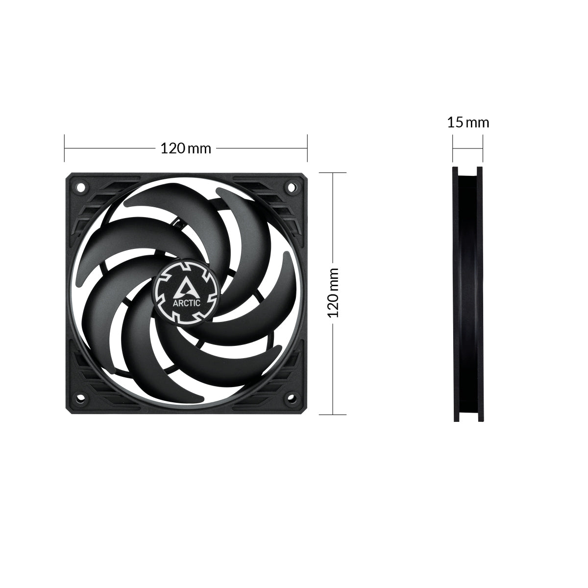 Arctic P12 Slim PWM PST Pressure-Optimised 120 mm PWM Fan with integrated Y-Cable 3 Pack ( ACFAN00275A)