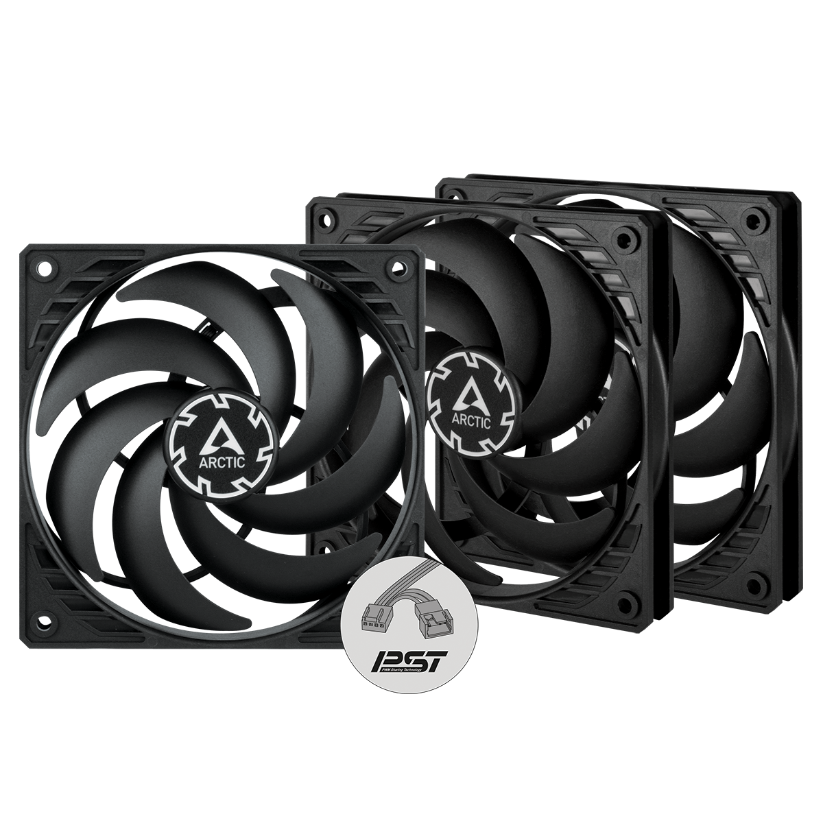 Arctic P12 Slim PWM PST Pressure-Optimised 120 mm PWM Fan with integrated Y-Cable 3 Pack ( ACFAN00275A)