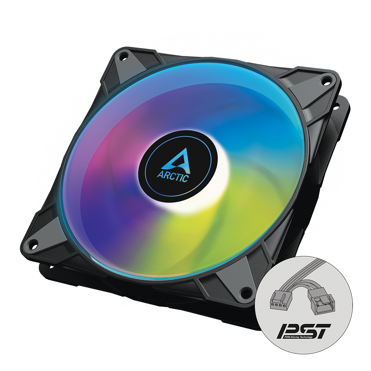 Arctic P14 PWM PST A-RGB Semi-Passive 140 mm Case Fan with Digital A-RGB, Black