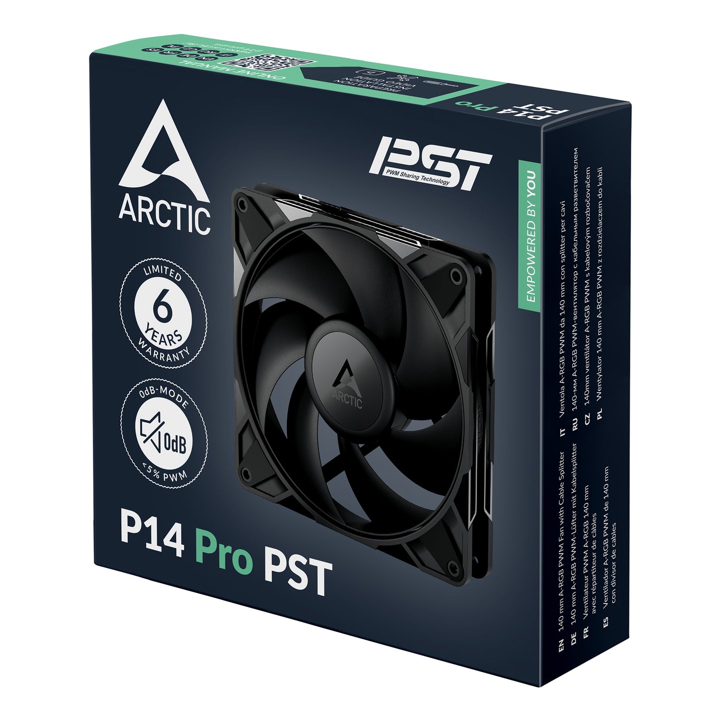 ARCTIC P14 Pro PST - 140 mm PWM Fan with Cable Splitter Black