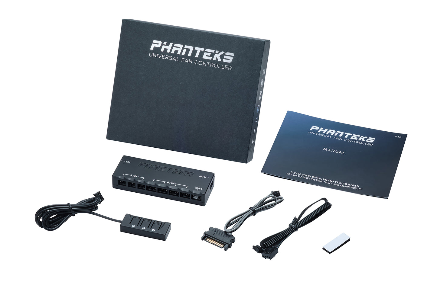 Phanteks Universal Fan Controller Low Profile Design, Universal Fan Controller, Magnetic Housing, Three Speed Modes with Remote Control (PH-PWHUB_02)