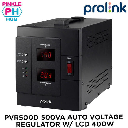 Prolink PVR500D 500VA AUTO VOLTAGE REGULATOR W/ LCD 400W