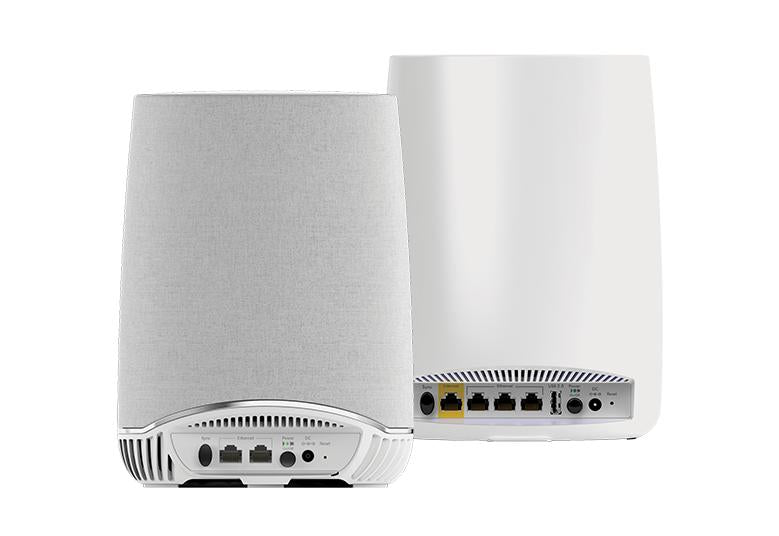 NETGEAR AC3000 Orbi Tri-band Mesh WiFi System with Rich Sound, 3Gbps, Router + Voice Satellite(RBK50V-100EUS)