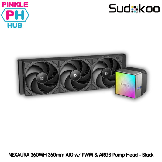 SUDOKOO NEXAURA 360mm AIO w/ PWM & ARGB Pump Head - Black | White