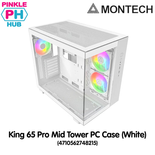 Montech King 65 Pro Mid Tower PC Case (Black, White)