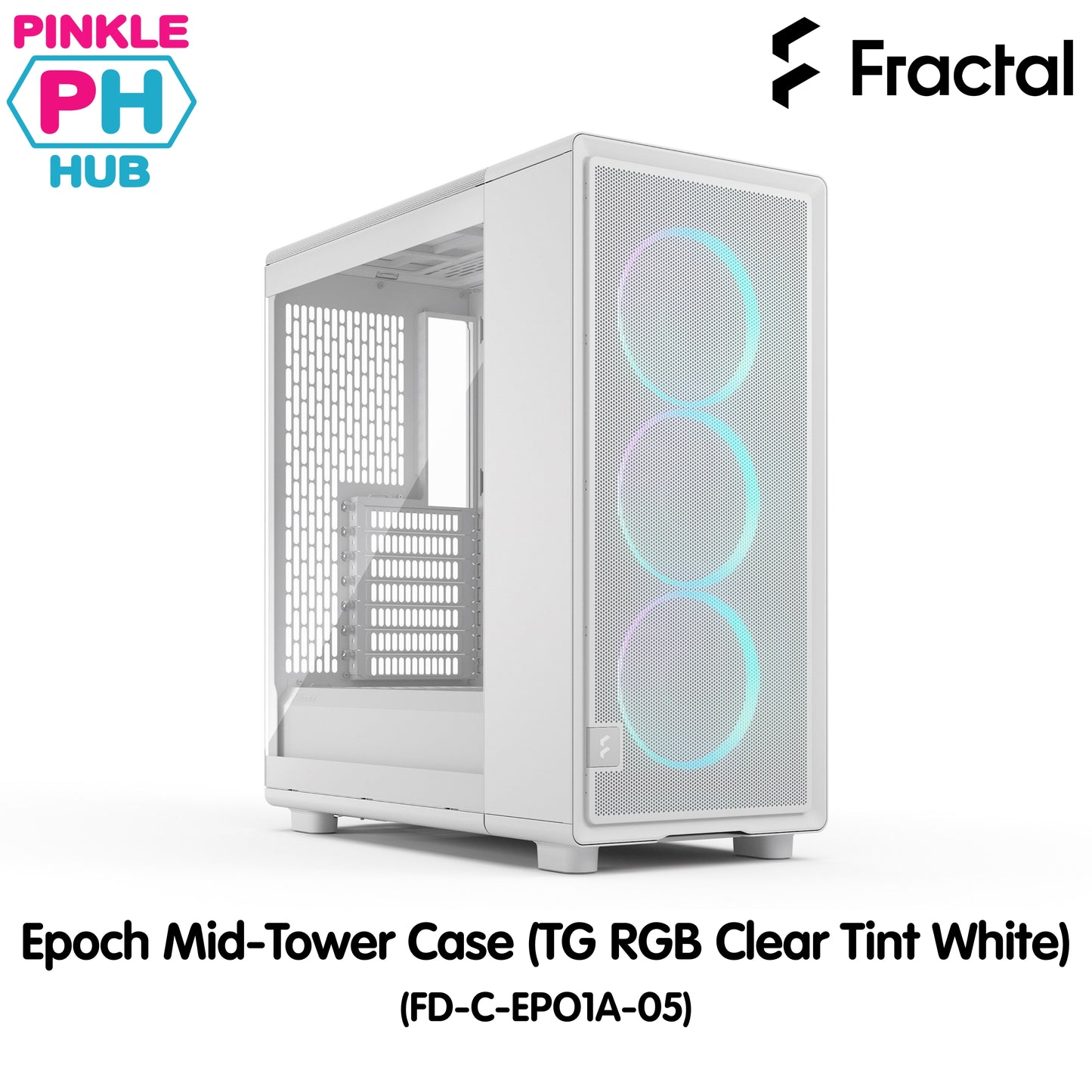Fractal Design Epoch Mid-Tower Case (TG RGB Clear Tint White)