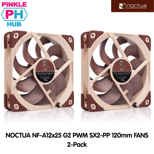 NOCTUA NF-A12x25 G2 PWM SX2-PP 120mm FANS 2-Pack