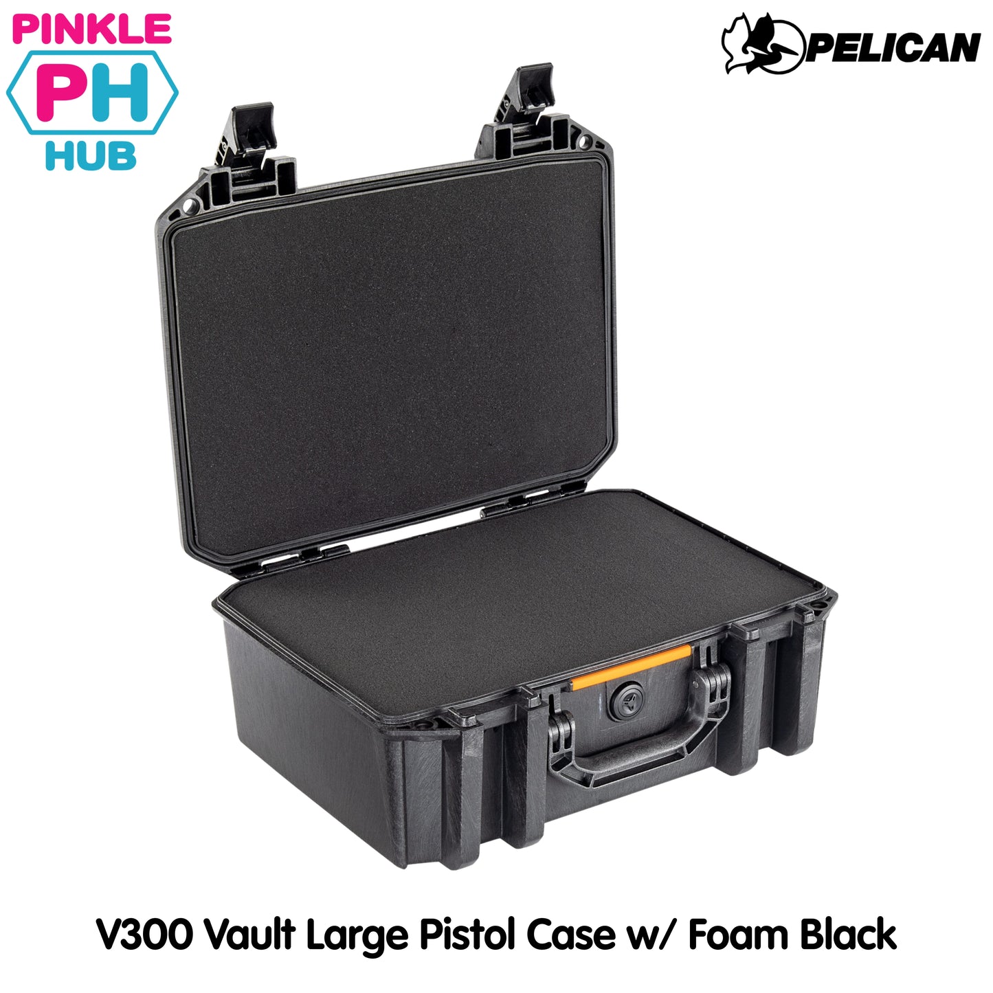 Pelican V300 Vault Large Pistol Case w/ Foam Black