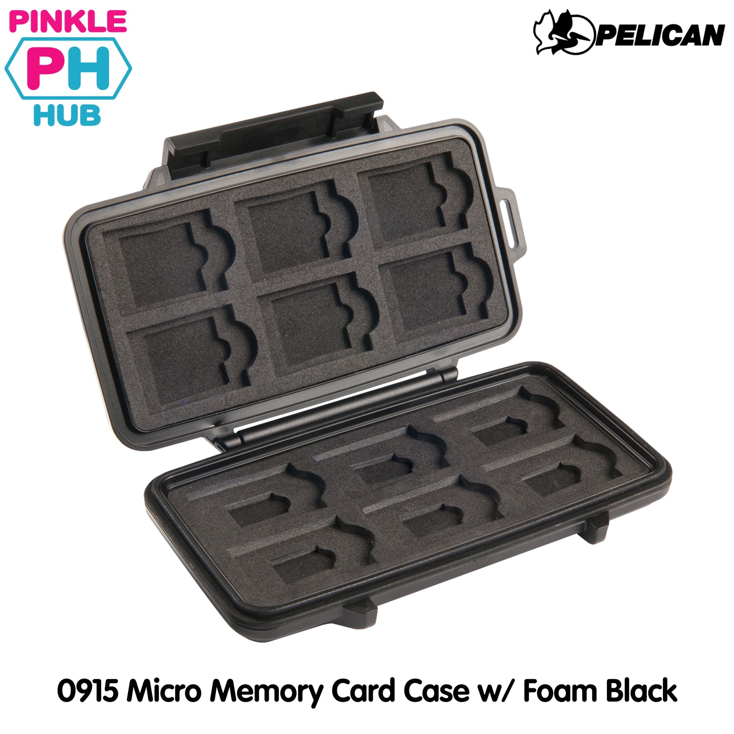 Pelican 0915 Micro Memory Card Case w/ Foam Black