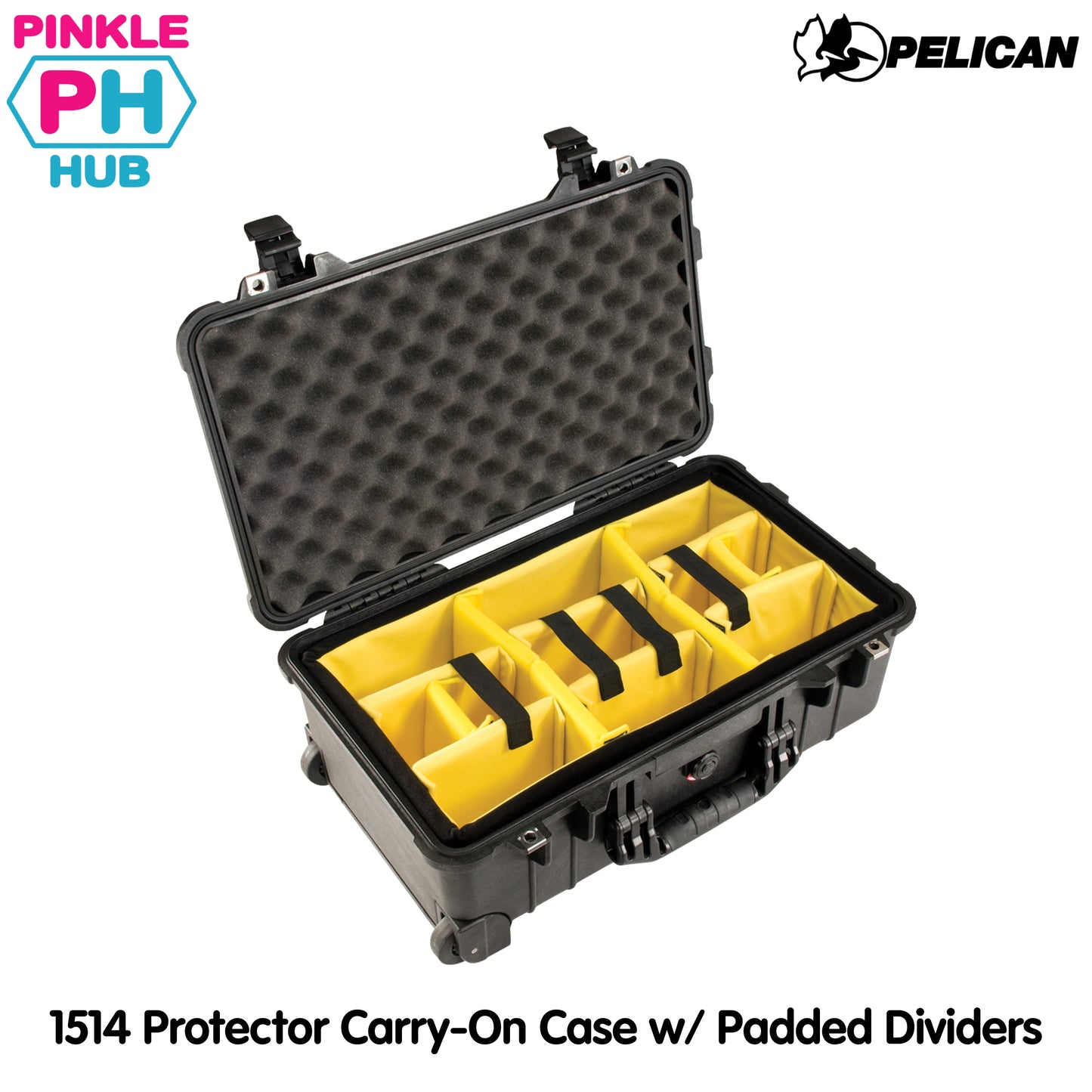 Pelican 1514 Protector Carry-On Case w/ Padded Dividers Black