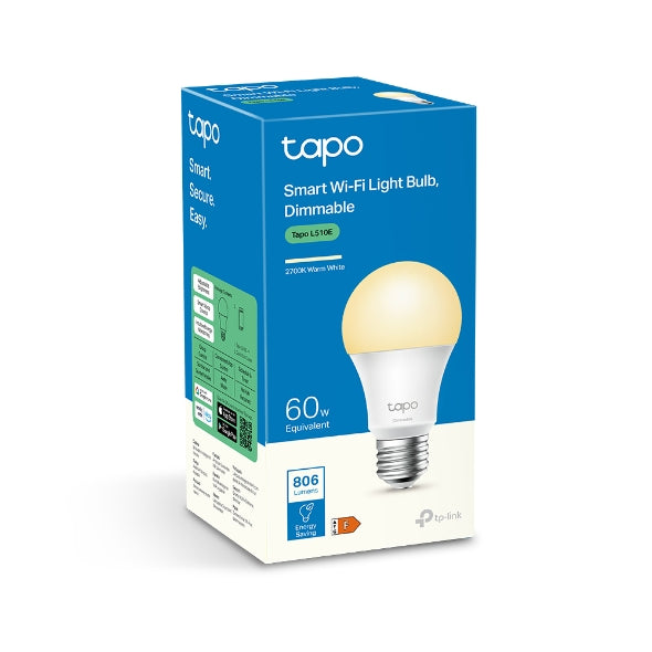 Tp-Link Tapo L510E I Smart Wi-Fi Light Bulb, Dimmable