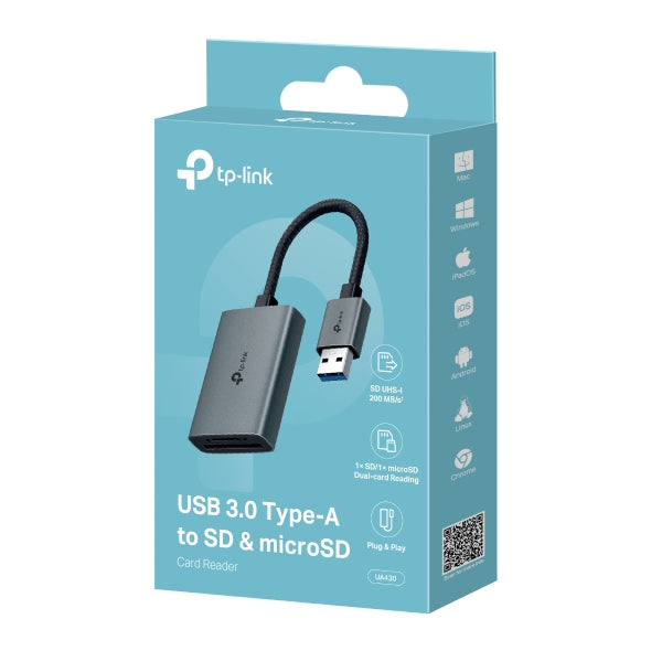 Tp-Link UA430 I USB 3.0 Type-A to SD & microSD 3.0 Card Reader