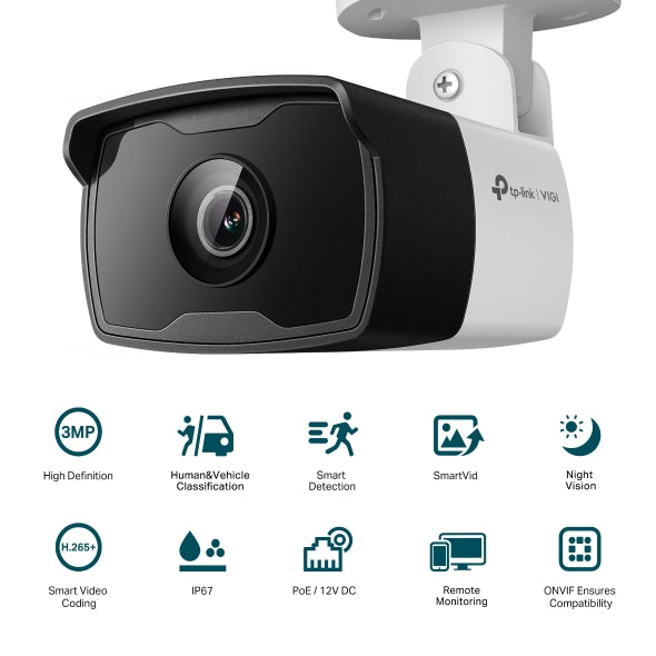 Tp-Link VIGI C330I(2.8/4/6mm) I VIGI 3MP Outdoor IR Bullet Network Camera