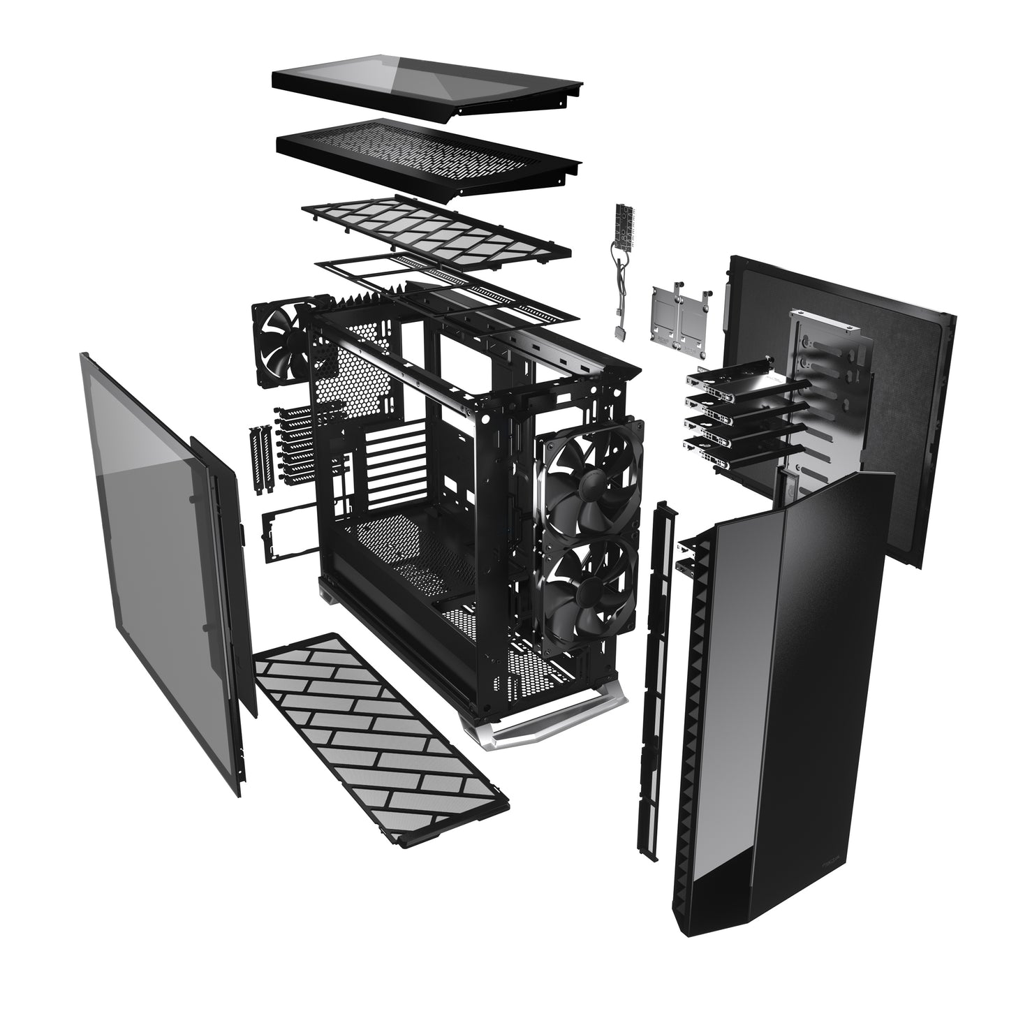 Fractal Design Vector RS Dark Tempered Glass Blackout ATX Silent Modular Dark Tint Tempered Glass Window Mid Tower Computer Case