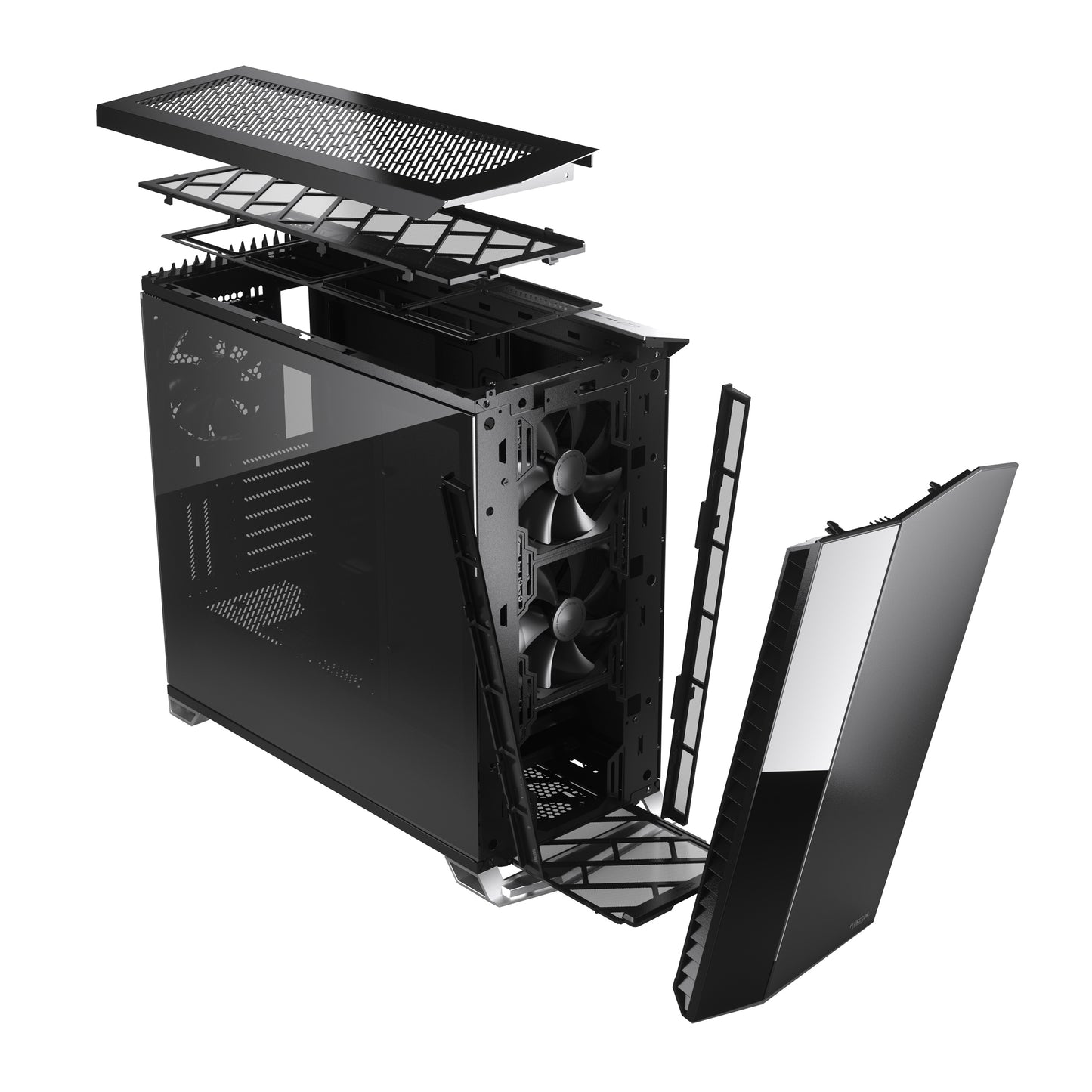 Fractal Design Vector RS Dark Tempered Glass Blackout ATX Silent Modular Dark Tint Tempered Glass Window Mid Tower Computer Case
