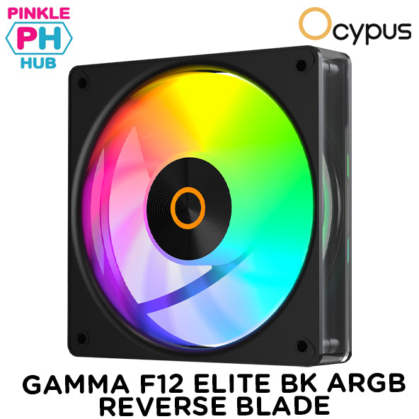 OCYPUS GAMMA F12 ELITE BLACK/WHITE ARGB REVERSE BLADE SINGLE FAN