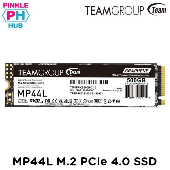 TEAMGROUP MP44L w/ Graphene Label (heat dissipating) SSD 500GB 5000 MB/s 2500 MB/s M.2 2280 PCIe