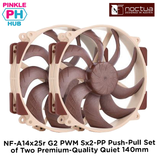 Noctua NF-A14x25r G2 PWM Sx2-PP Push-Pull Set of Two Premium-Quality Quiet 140mm