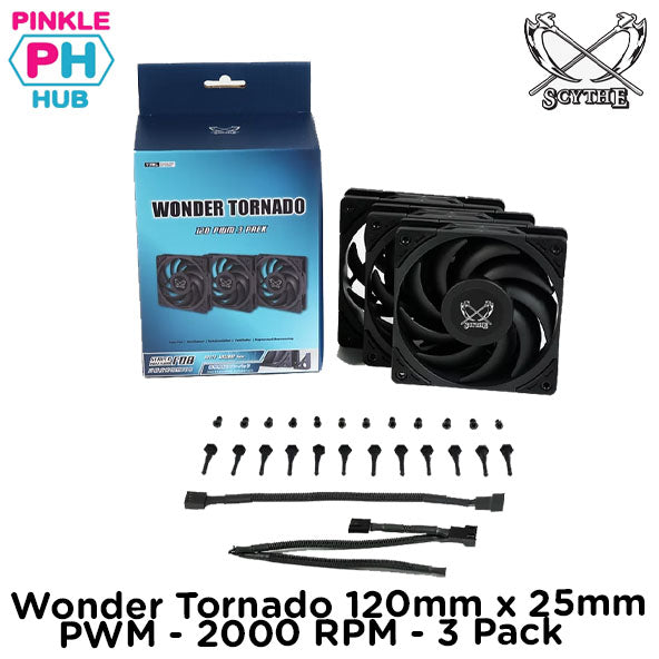 Scythe Wonder Tornado 120mm x 25mm PWM - 2000 RPM - 3 Pack