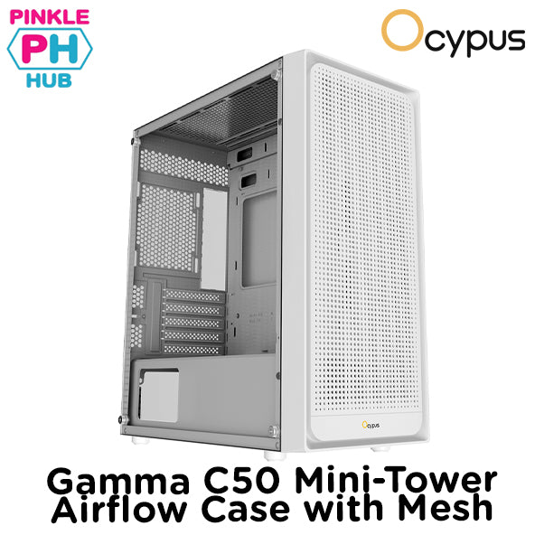 Ocypus Gamma C50 Mini-Tower Airflow Case with Mesh White/Black