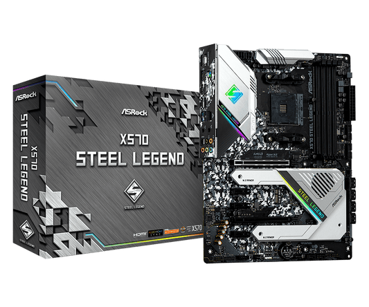 ASRock X570 Steel Legend Supports AMD AM4 Socket Ryzen™ 2000, 3000, 4000 G-Series, 5000 and 5000 G-Series Desktop