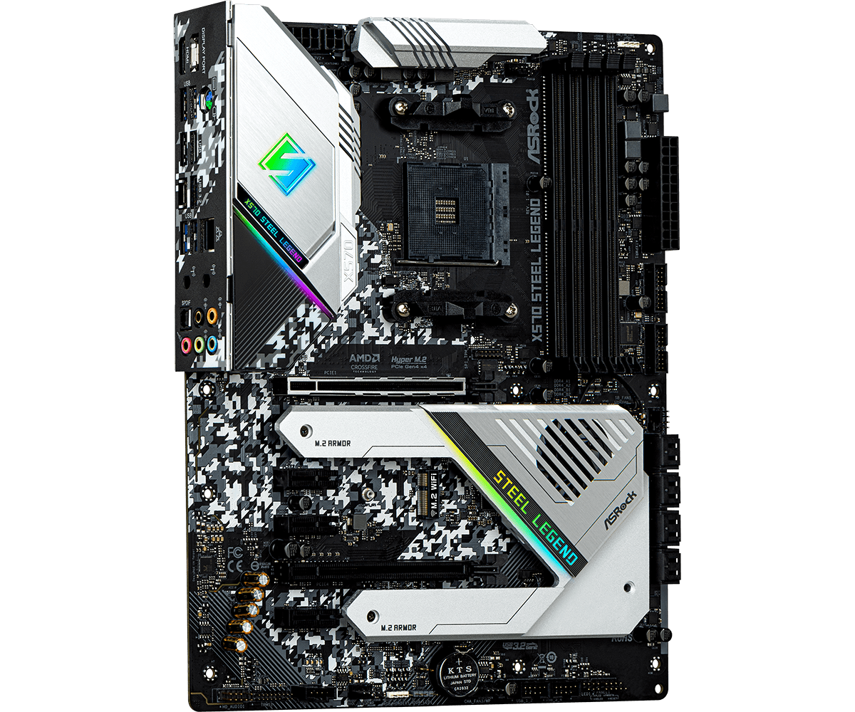ASRock X570 Steel Legend Supports AMD AM4 Socket Ryzen™ 2000, 3000, 4000 G-Series, 5000 and 5000 G-Series Desktop