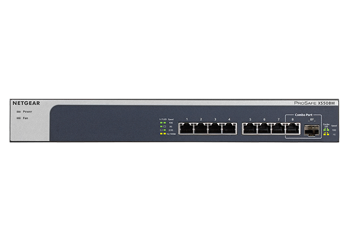 NETGEAR 8-port, 5-speed Unmanaged Switch 10-Gigabit/Multi-Gigabit (XS508M-100EUS)