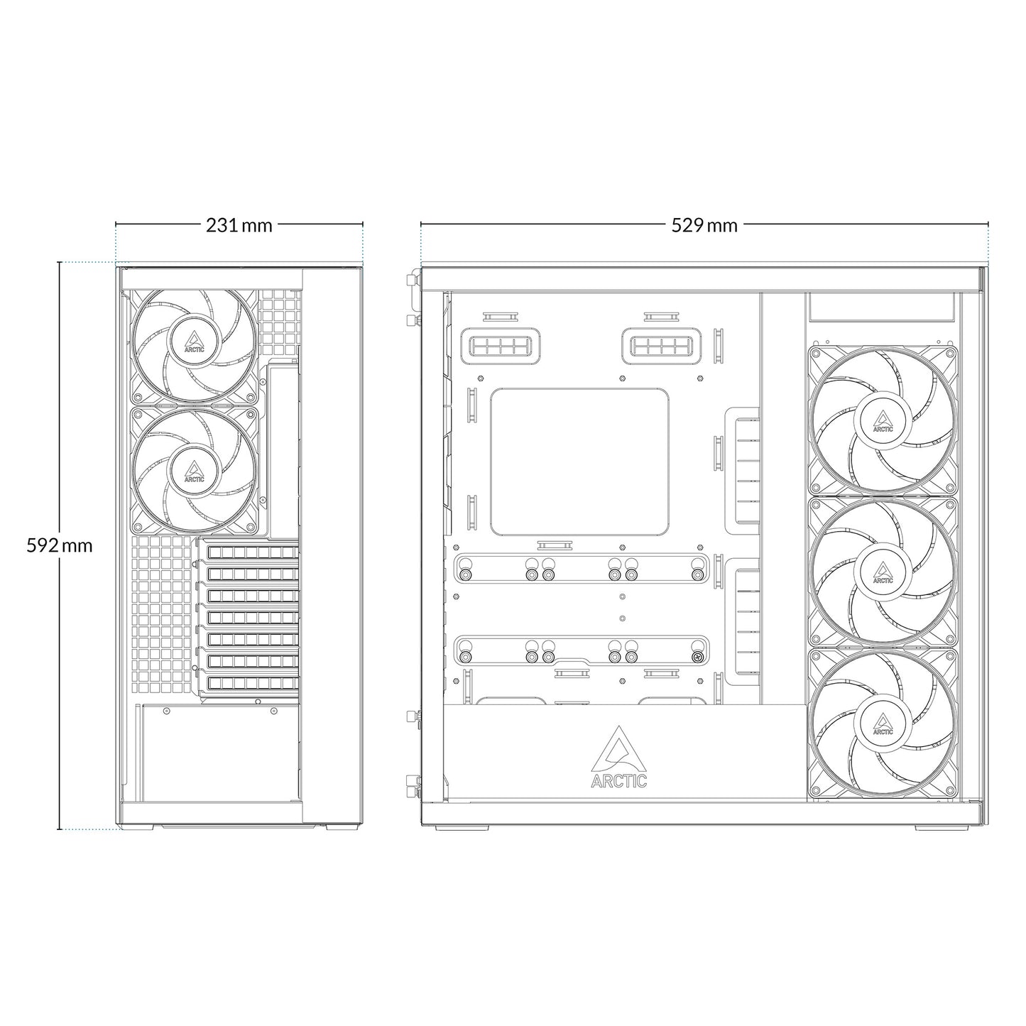 ARCTIC Xtender Premium E-ATX PC Case - (Black Tinted Window)