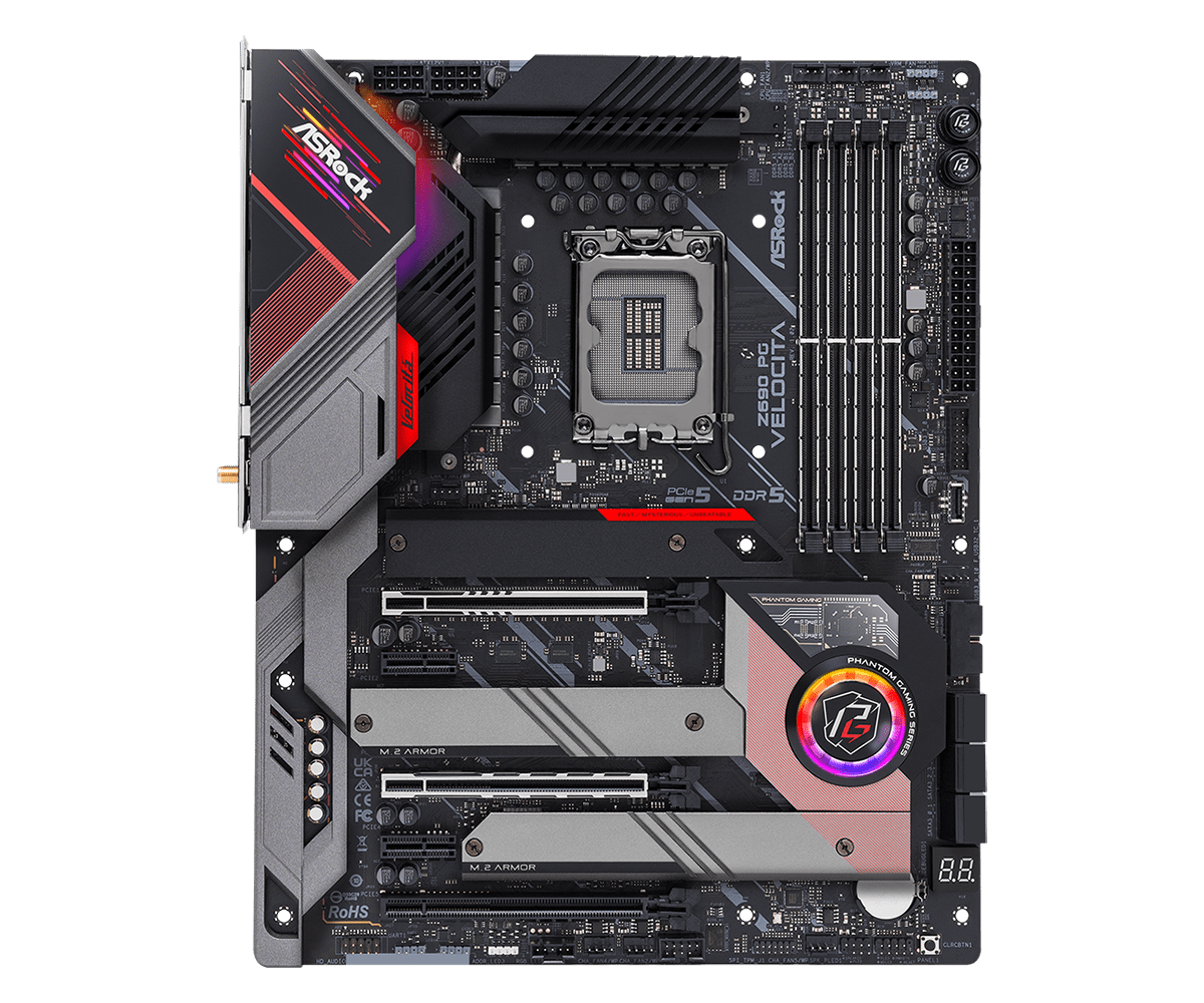 ASRock Z690 PG Velocita Supports 13th Gen & 12th Gen and next gen Intel® Core™ Processors (LGA1700) and DDR5 6400MHz (OC)