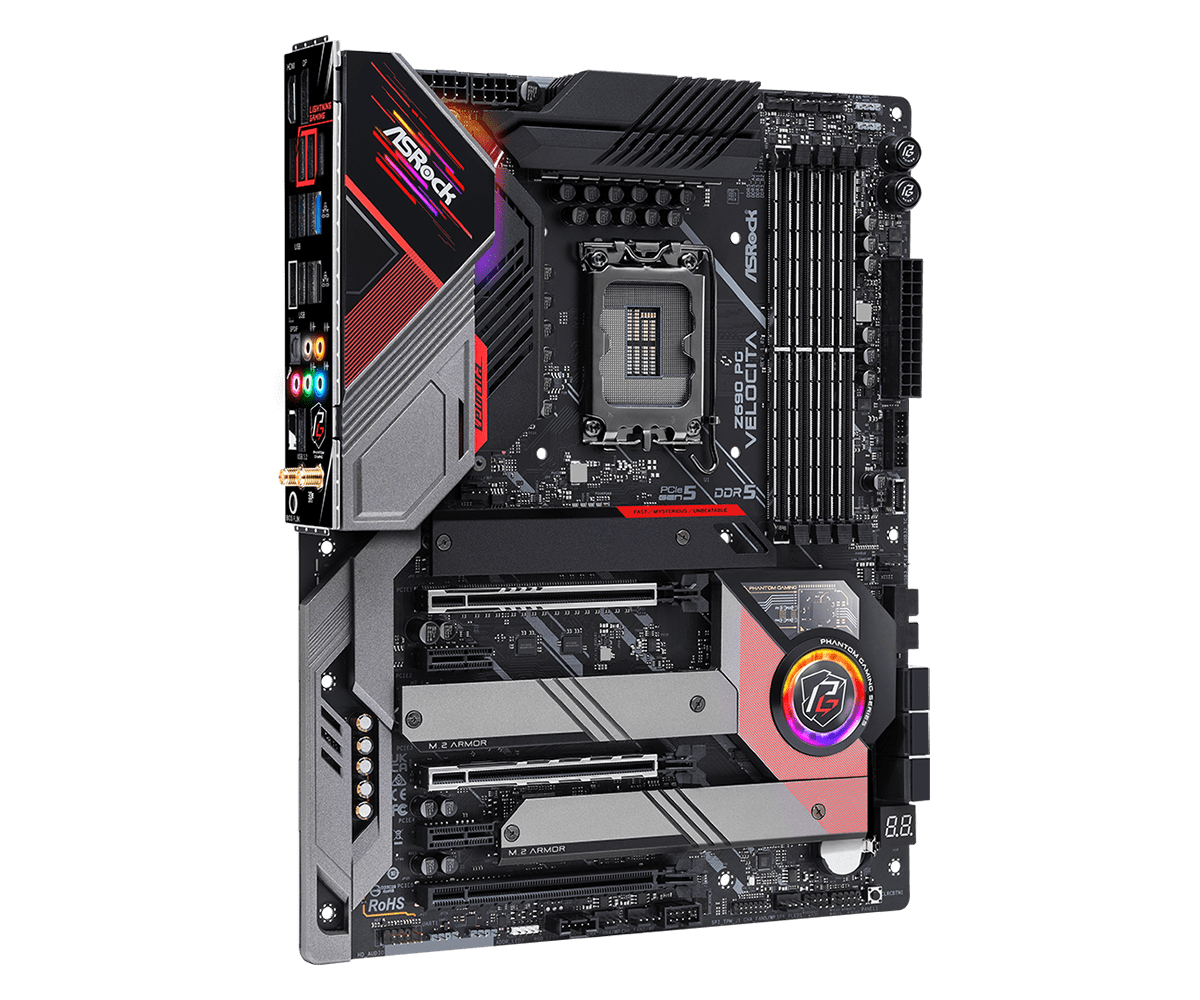 ASRock Z690 PG Velocita Supports 13th Gen & 12th Gen and next gen Intel® Core™ Processors (LGA1700) and DDR5 6400MHz (OC)